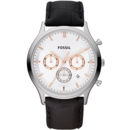 Uhrenarmband Fossil FS4640 Leder Schwarz 22mm